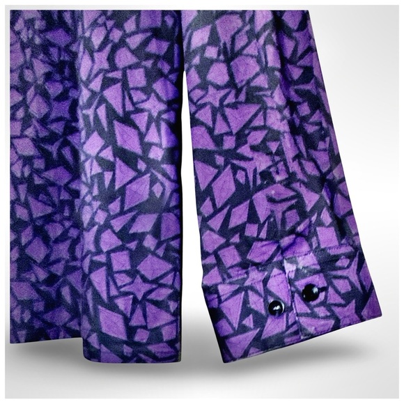 Versace Collection Geometric Cotton Shirt | 17” / 43 | Italian Statement - Picture 13 of 15